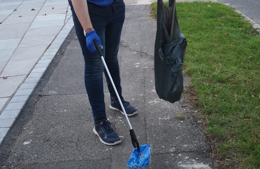 Grant local activist and litter picking in the ward
