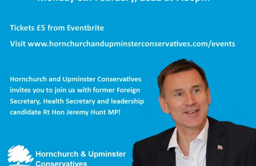 A virtual evening with Jeremy Hunt!