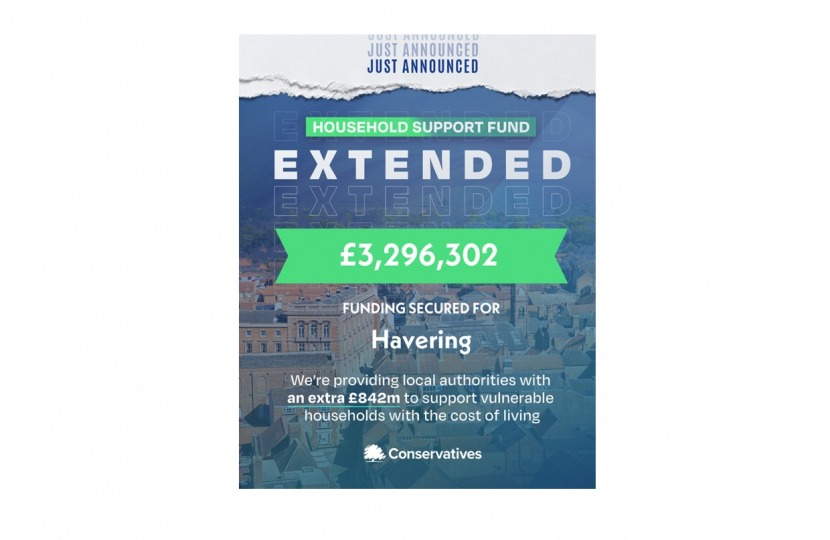 £3,296,302 secured for Havering through Household Support Fund