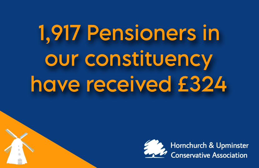 1917 pensioners in Hornchurch and Upminster have received £324 of help
